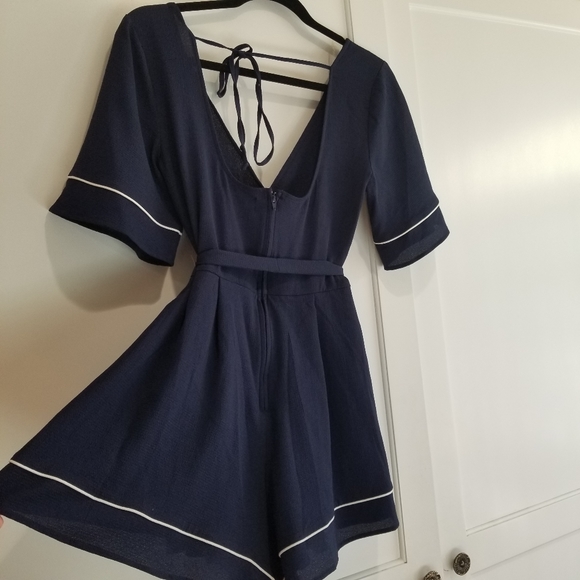 Trixxi navy blue sailor style romper - Picture 3 of 5